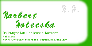 norbert holecska business card